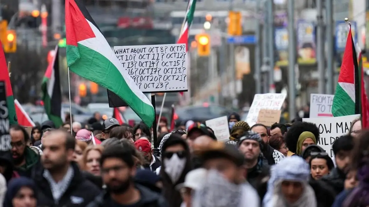 تصاویر؛ تورنتو صحنه تظاهرات گسترده حامیان فلسطین شد