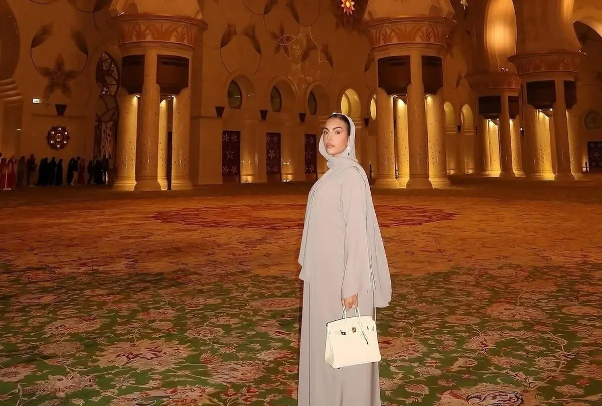 تصاویر؛ حجاب همسر رونالدو در مسجد شیخ زاید ابوظبی