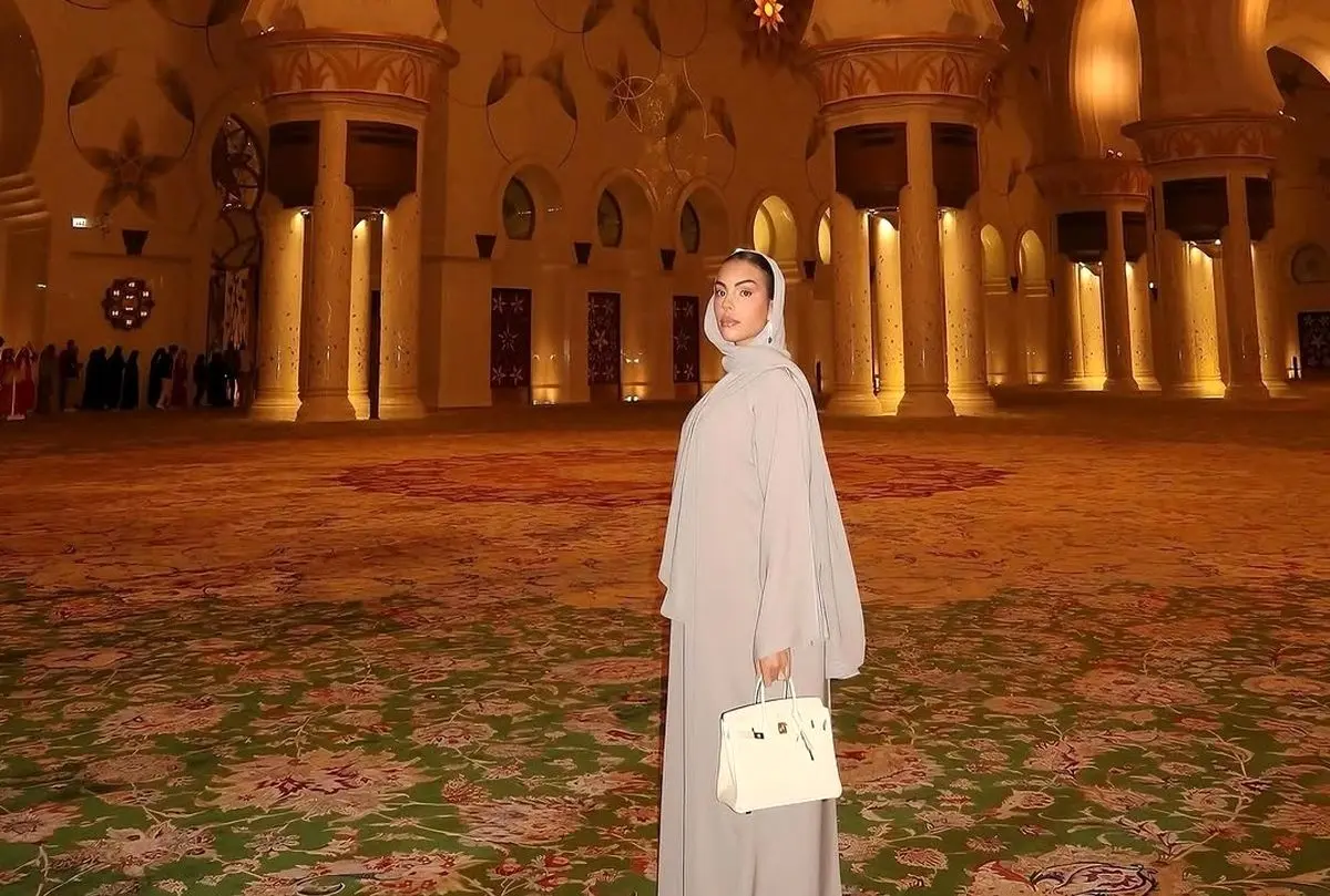 تصاویر؛ حجاب همسر رونالدو در مسجد شیخ زاید ابوظبی
