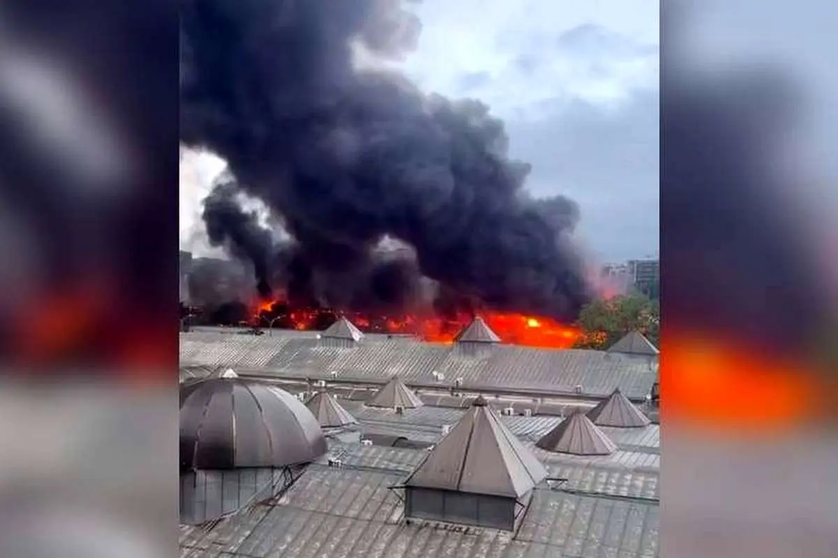 ببینید؛ آتش سوزی در منطقه محبوب گردشگران تفلیس