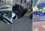 ببینید؛ فرونشست ناگهانی زمین در چین دو خودرو را بلعید