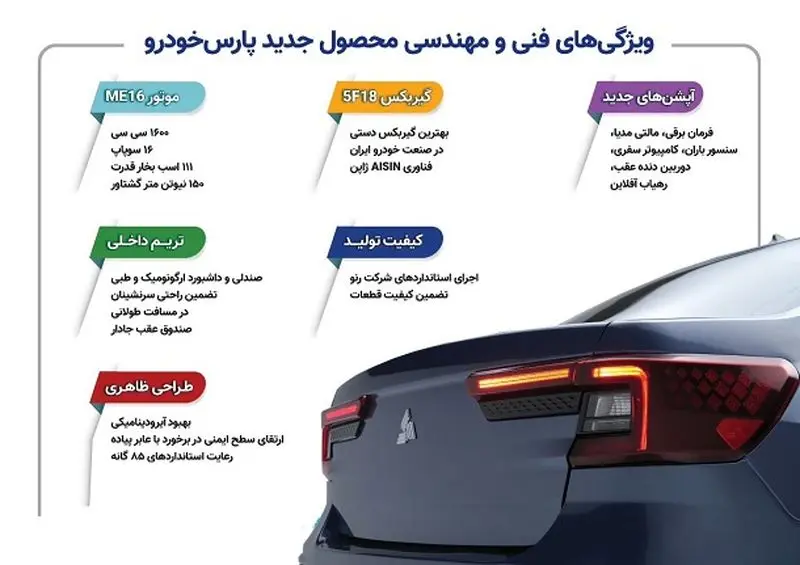 ویژگی های پارس خودرو
