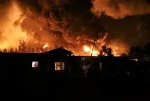 تصاویری از حملات هوایی به انبارهای نفت شهران