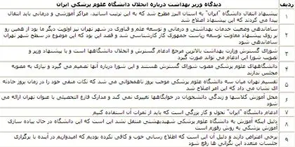 روایت انحلال دانشگاه علوم پزشکی از زبان وزیر