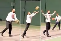 ببینید؛ جولانی با فرمانده سنتکام بسکتبال بازی کرد