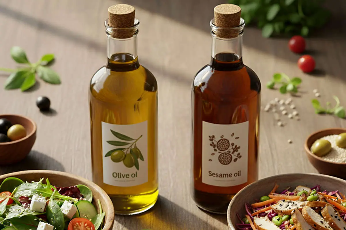 روغن زیتون خالص یا روغن کنجد فرابکر؛ کدام برای سالاد بهتر است؟