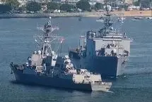 لحظه تصادف دو ناو ارتش آمریکا