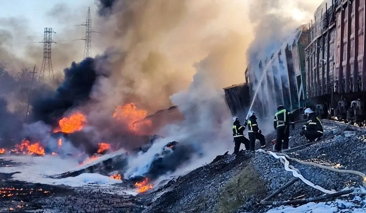 آتش‌سوزی در پی خارج شدن تانکر حامل سوخت در سیبری