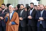  احمد شرع در نماز صبح مسجد رفاعی دمشق