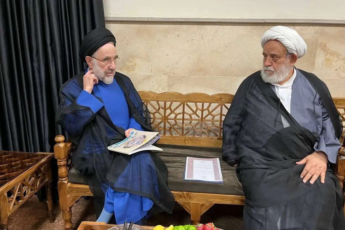 تصاویری از دیدار سید محمد خاتمی و ابطحی با شیخ حسین انصاریان