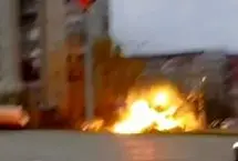 ببینید؛ لحظه برخورد پهپاد روس به یک ساختمان مسکونی در اوکراین