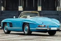 مرسدس ۳۰۰ SL رودستر با یکی از خیره‌کننده‌ترین رنگ‌های آبی جهان