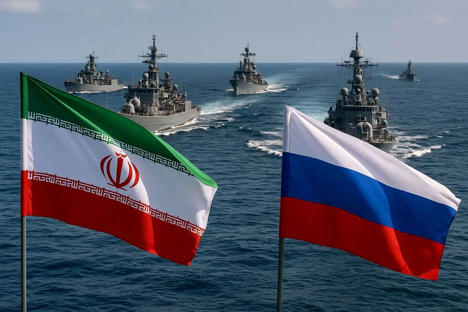 رزمایش مشترک ایران و روسیه در دریای عمان 