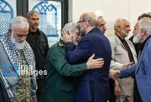 تصاویر؛ لاریجانی و فرزندان سردار سلیمانی در گرامیداشت شهدای نیروی قدس