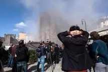 ریزش بخشی از یک برج قرون وسطایی در «رم»