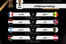 برنامه روز ششم جام جهانی 2026 ؛ ساعت بازی‌های آرژانتین و فرانسه