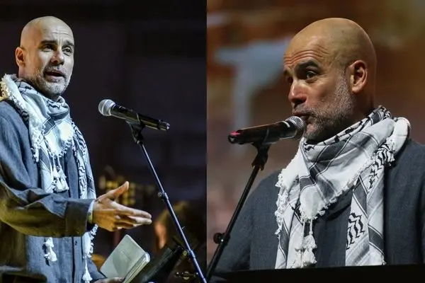 گواردیولا با چفیه ظاهر شد