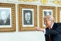 توپ بازی کردن ترامپ با نوه‌اش