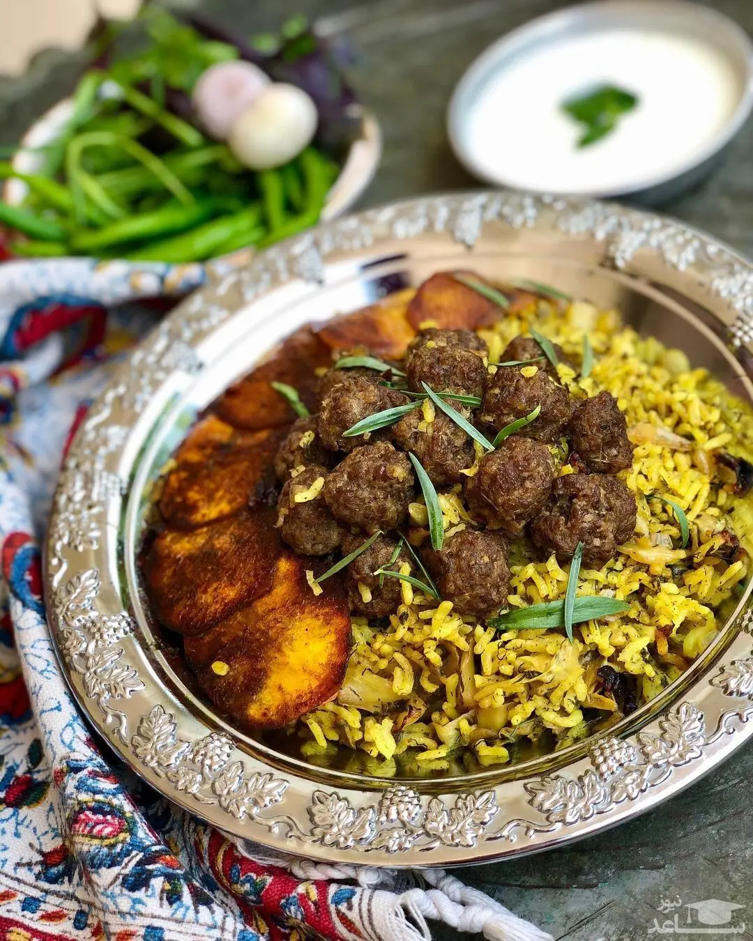 ریحان پلو با گوشت؛ پلو مخلوط خوشمزه و خاص

