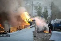 تصاویر؛ اصابت موشک به سالن ورزشی در لامرد