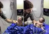 نوزاد تازه‌ متولد شده با یک حرکت بامزه پربازدید شد