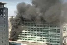 ویدئو؛ نجات زن آلمانی گرفتار در آتش‌سوزی از طبقه یازدهم