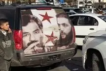 نصب تصویر صدام حسین در خیابان‌های سوریه