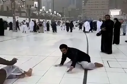شادی بارش باران در مکه