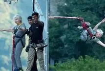 ویدئویی پربازدید از پرش زن ۸۲ ساله