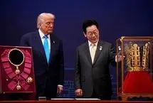 ببینید؛ اعطای بالاترین نشان غیرنظامی کره‌جنوبی به دونالد ترامپ