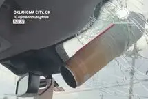 انفجار قوطی اسپری، شیشه جلوی خودرو را متلاشی کرد