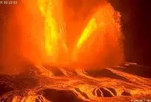 جریان گدازه در دهانه آتشفشان کیلاویا
