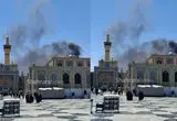 ویدیو؛ آتش سوزی در کارگاه ساختمانی در حرم امام رضا(ع)