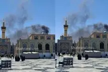 ویدیو؛ آتش سوزی در کارگاه ساختمانی در حرم امام رضا(ع)