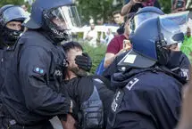حمله پلیس به تظاهرات حمایت از فلسطین در سوئیس 