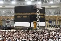 تصاویر؛ تعویض پرده کعبه به مناسبت سال جدید هجری