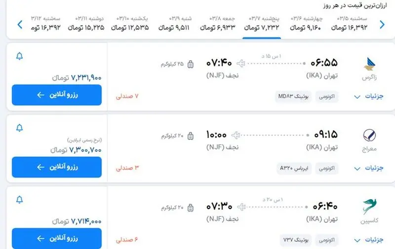 قیمت بلیط هواپیما
