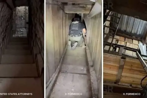 کشف تونل پیشرفته قاچاق مواد مخدر در تیخوانای مکزیک 