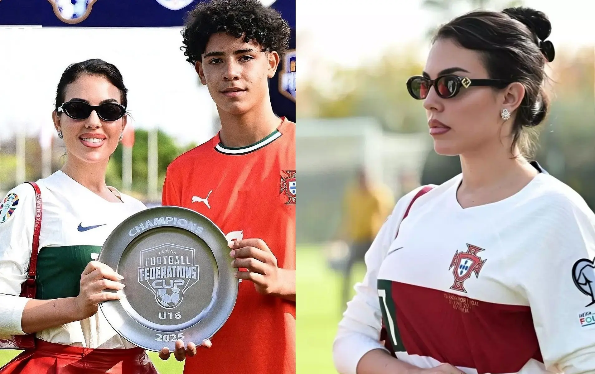 تصاویر؛ جورجینا رودریگز در کنار رونالدوی جوان پس از قهرمانی پرتغال