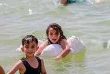 تصاویر؛ حال خوب کودکان غزه در دریا