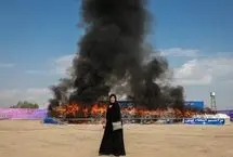 تصاویر؛ امحای ۲۰ تن مواد مخدر در کهریزک