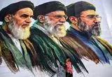 نصب تصویر عظیم از رهبران ایران در کشمیر