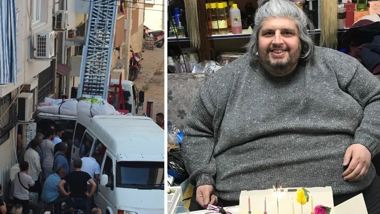 ببینید؛ انتقال جسد یکی از چاق‌ترین مردان جهان با جرثقیل