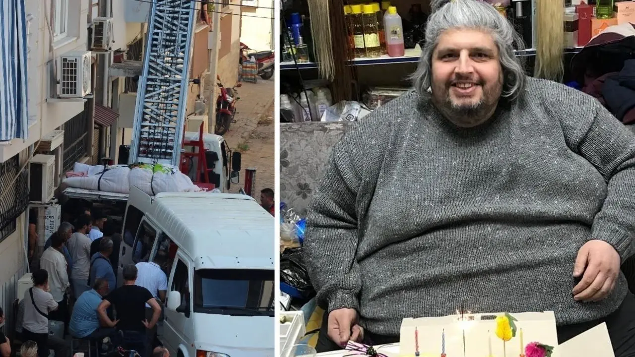 ببینید؛ انتقال جسد یکی از چاق‌ترین مردان جهان با جرثقیل