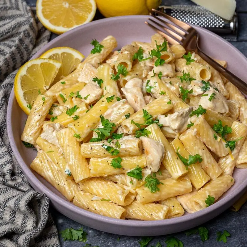 پاستا مرغ و لیمو