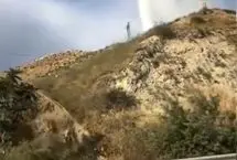فوران آب پس از شکستگی خط انتقال آب به بجنورد