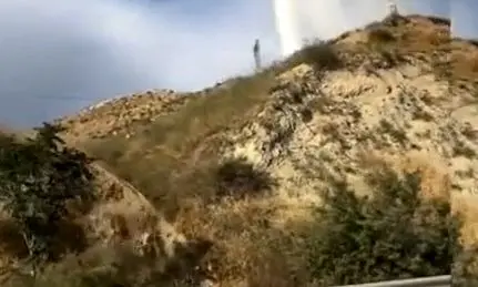 فوران آب پس از شکستگی خط انتقال آب به بجنورد