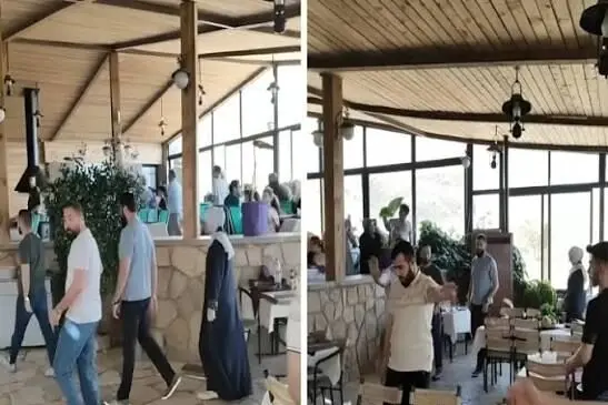 احمد شرع و همسرش در یکی از رستوران‌های دمشق
