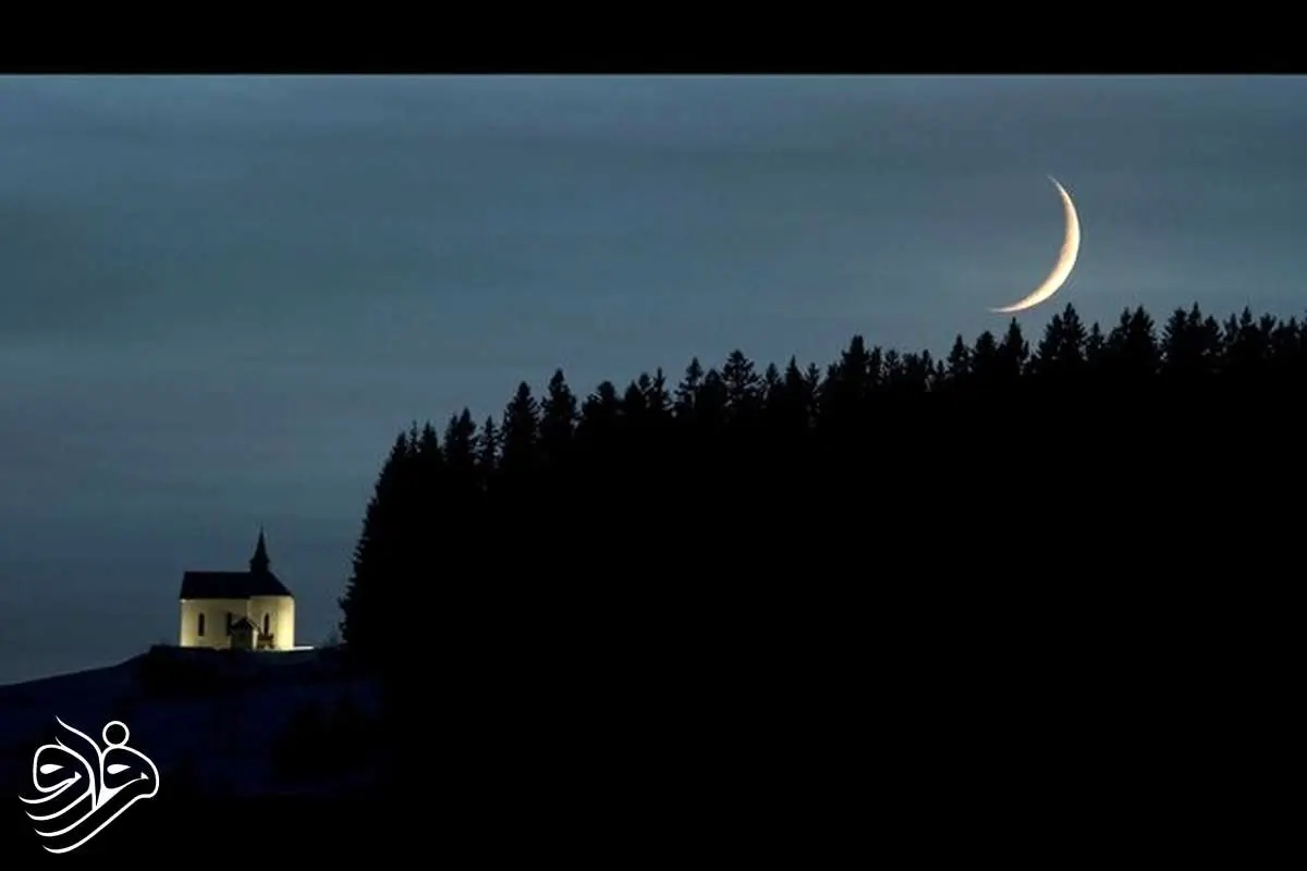 عکس روز ناسا: هلال ماه در حال بازی با یک کلیسای کوهستانی