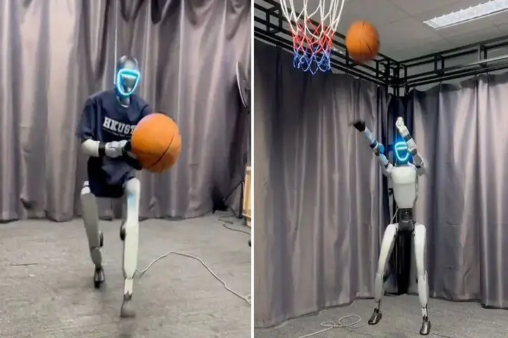 رباتی که بسکتبال بازی می‌کند